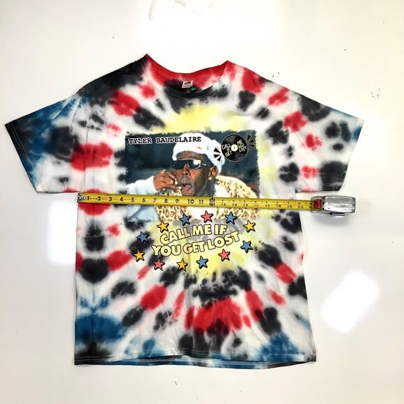 Tyler the Creator Baudelaire Call Me If You Get Lost Tye-Dye Tour T-Shirt Mens L - Picture 6 of 7